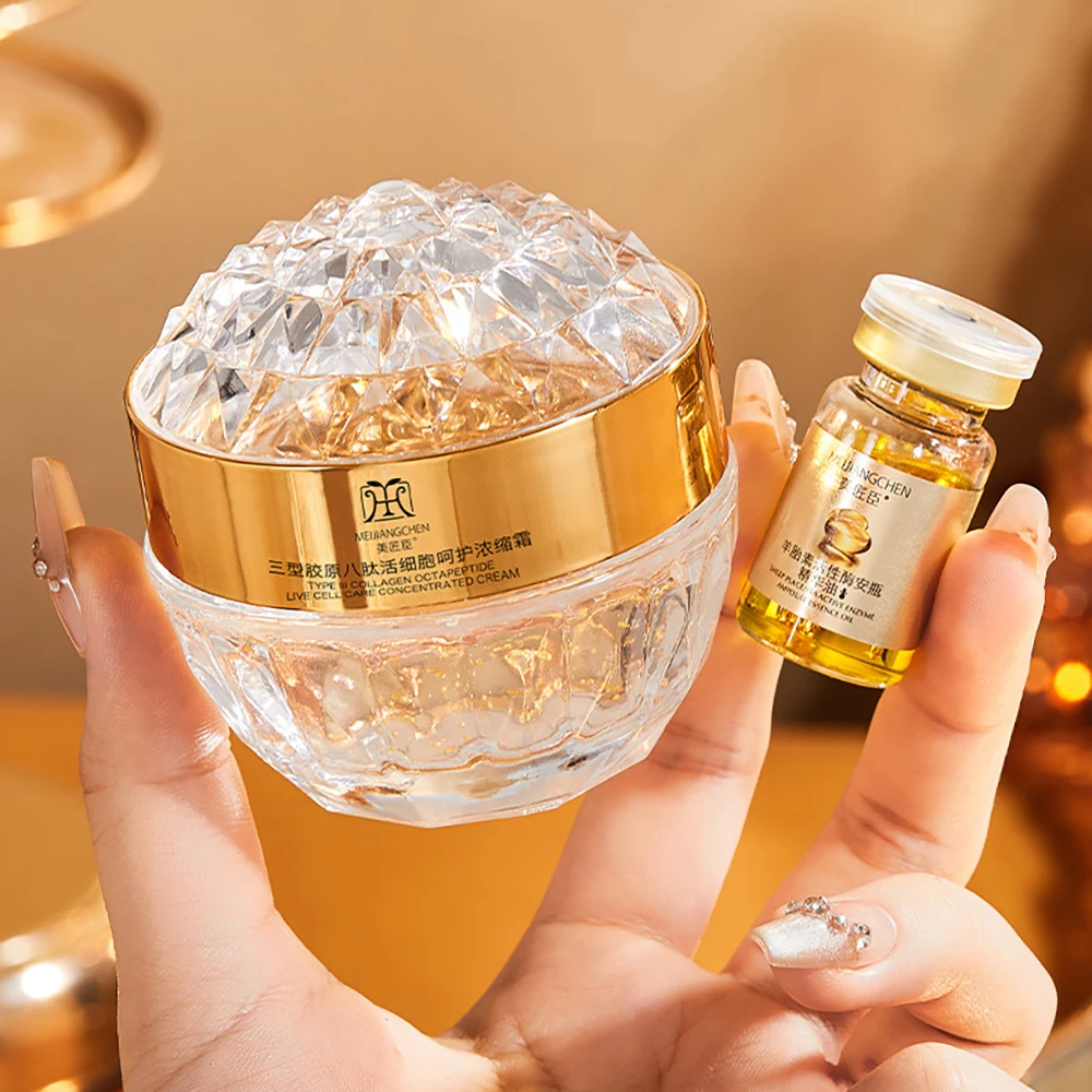 Type III Collagen Octapeptide Live Cell Concentrated Face Cream Hydration Moisturizing Firming Wrinkle Resistant Facial Cream