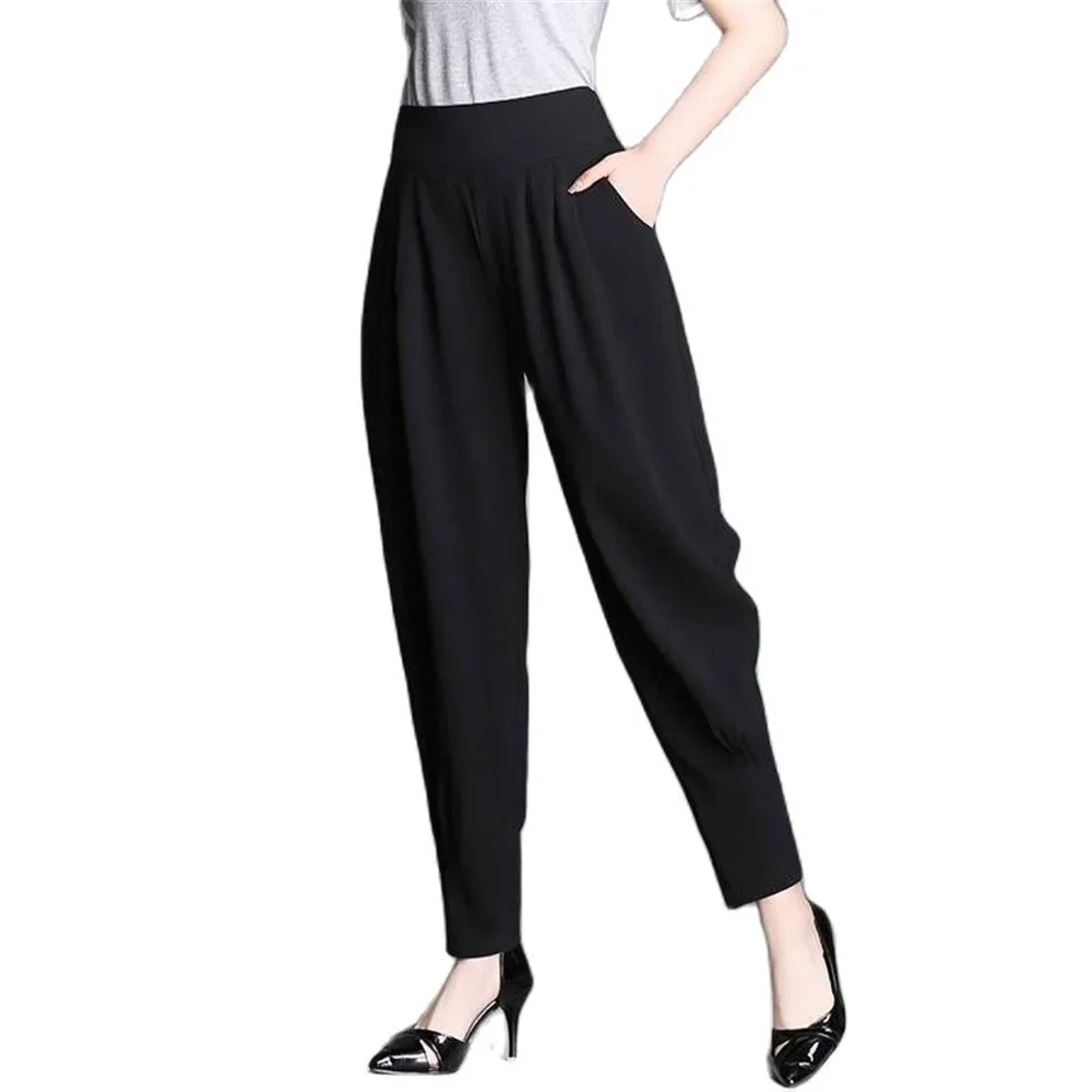

Female Baggy Harem Spring Summer High Waist Womens Work Trousers Female Bloomers Ladies Wide Leg Pocket Loose Hot Sale Pants