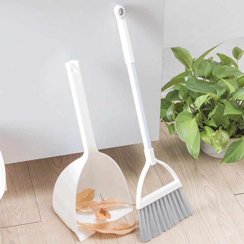 KX4B Kids Mini Broom Dustpan Set Toddlers Children Pretending for Play Household Cleaning Tool for Girls Boys