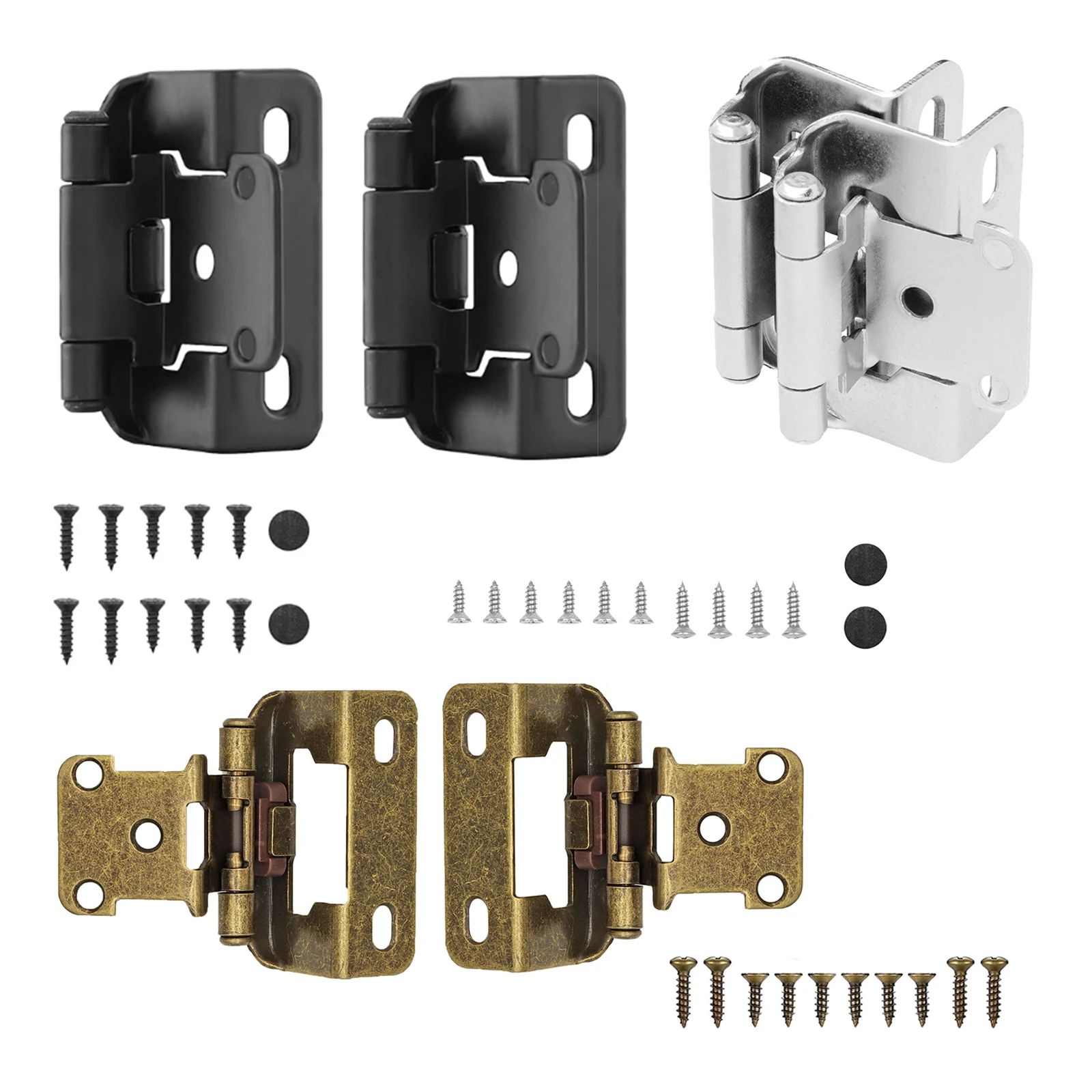 Metal heavy-duty silent hinge, comes with screws, suitable for wooden cabinet doors, old-fashioned furniture，kitchen cabinets