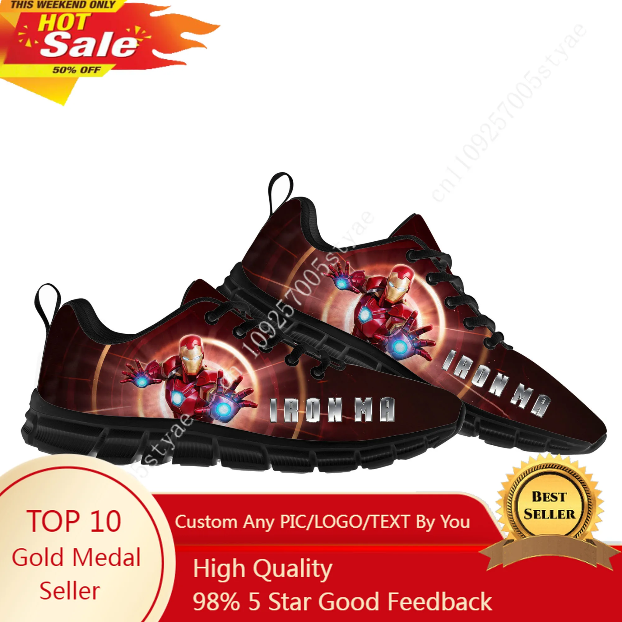 

Marvel Iron Man Sports Shoes Mens Womens Casual Running Lightweight Shoes