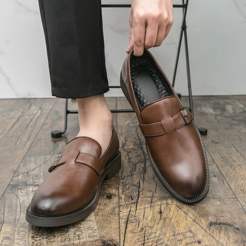 

Мужская повседневная кожаная обувь Повседневная обувь в британском стиле в стиле ретро Повседневная офисная модная вечеринка 38-47 Костюм для взрослых Туфли дерби Деловая роскошь
