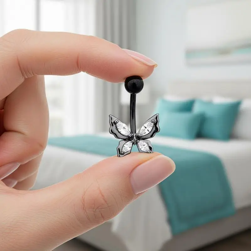 1Pcs Stainless Steel Butterfly Belly Button Navel Piercing For Women Girls Sexy Body Jewelry