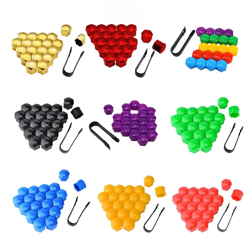 Imagen 2 del producto 20 piezas tapas de tuercas de rueda de coche cubierta de tornillo de cubo automático 17mm 19mm 21mm llantas de perno decoración Exterior protección de enchufe especial a prueba de polvo