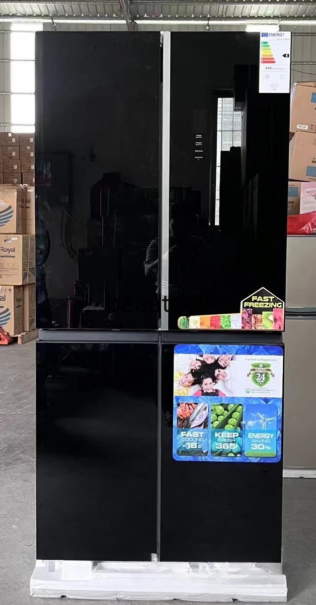 

Four-door black mirror air-cooled refrigerator 481L cross door new home