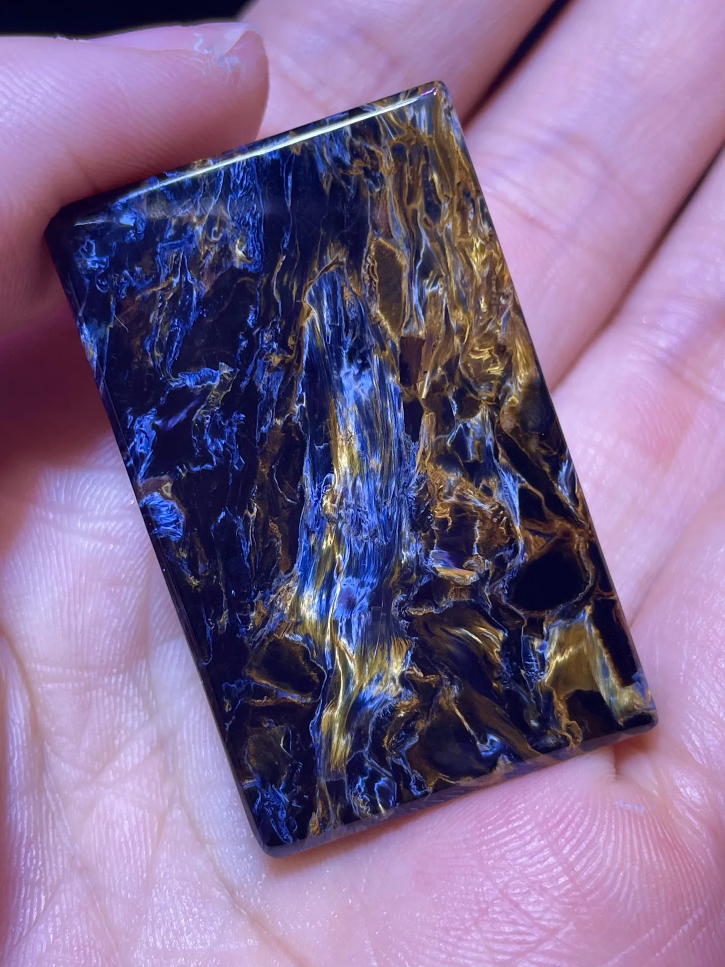Natural Blue Yellow Pietersite Pendant 40.4/25.5/6.3mm Women Men Fire Pietersite Namibia Necklace Jewelry AAAAAA
