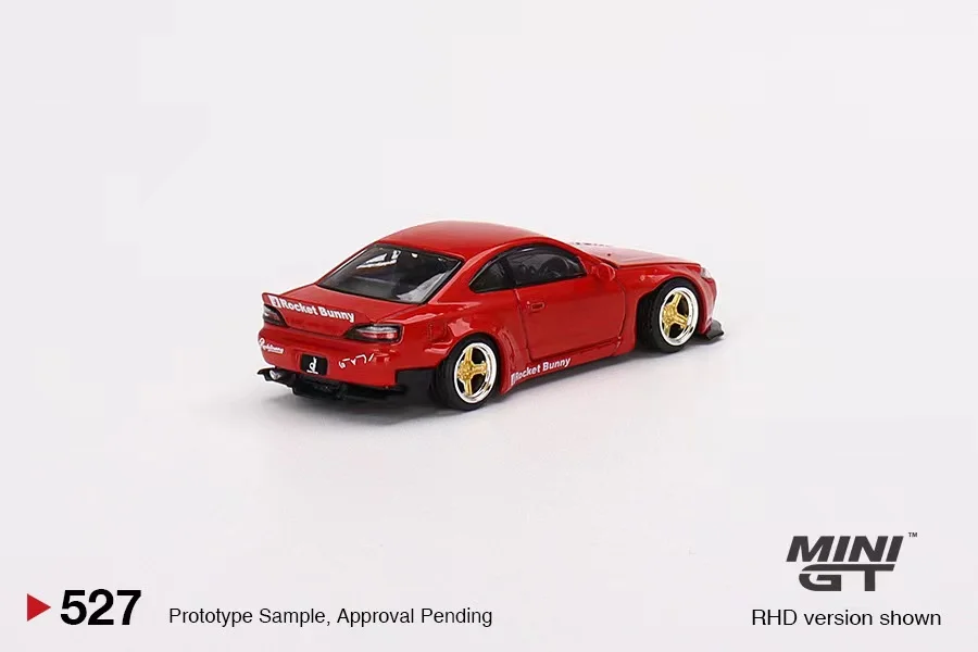 ของเล่นสำหรับเด็ก Nissan Silvia (S15) เกมจรวดกระต่ายแดงแบบดายคาสต์ขนาดเล็ก1:64 #527