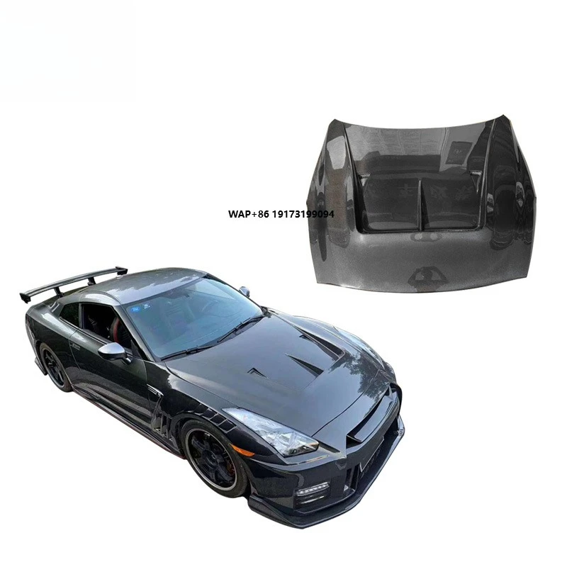 

New GTR 35 War God Modified Second Generation LB Carbon Fiber Open-Cell Hood for Retrofit/Upgrade