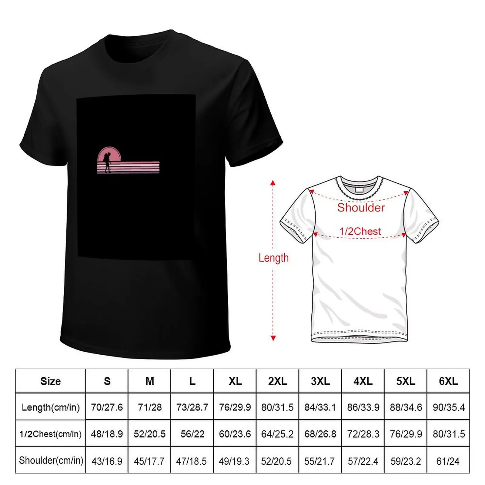 Woman Backpacker Hiker - Pink Sunset T-Shirt Holiday Lightweight T-Shirt