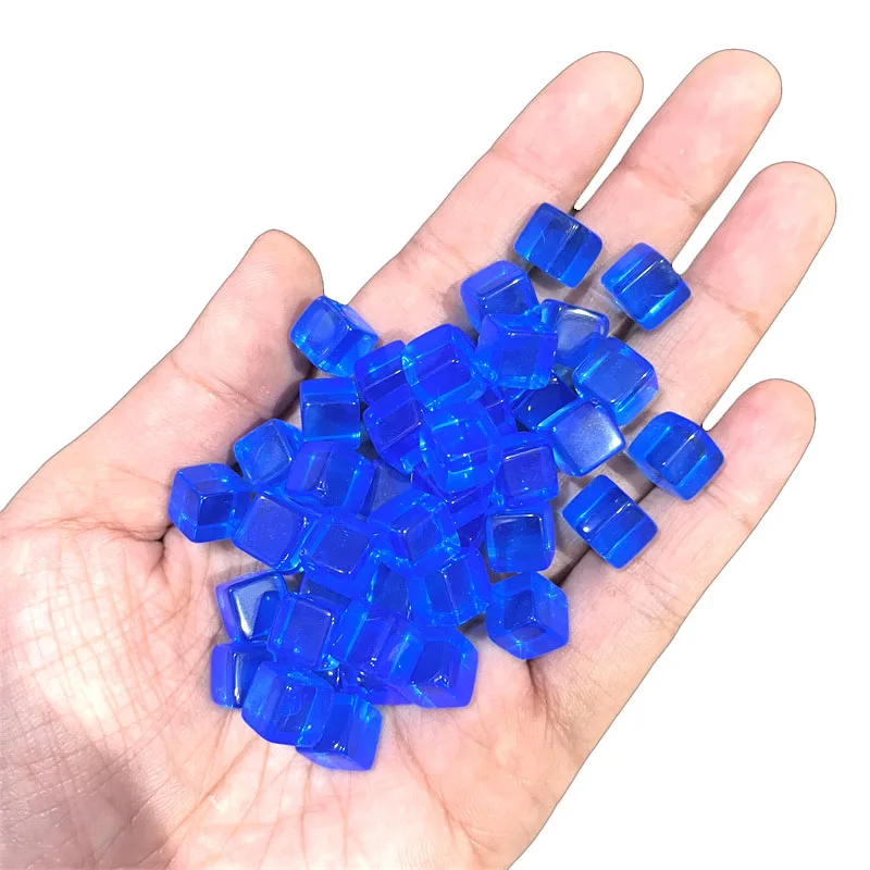 50pcs/set 8mm high quality clear Cube Dice Chess Pieces Token Square Corner Crystal Dice for Puzzle Game board game components, image 5