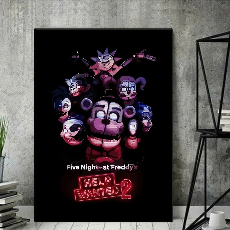 F-Five N-Nights في شخصيات فريدي صور ملصق لعبة كرتونية شعبية حائط لوح رسم الفن لغرفة المعيشة ديكور المنزل #3