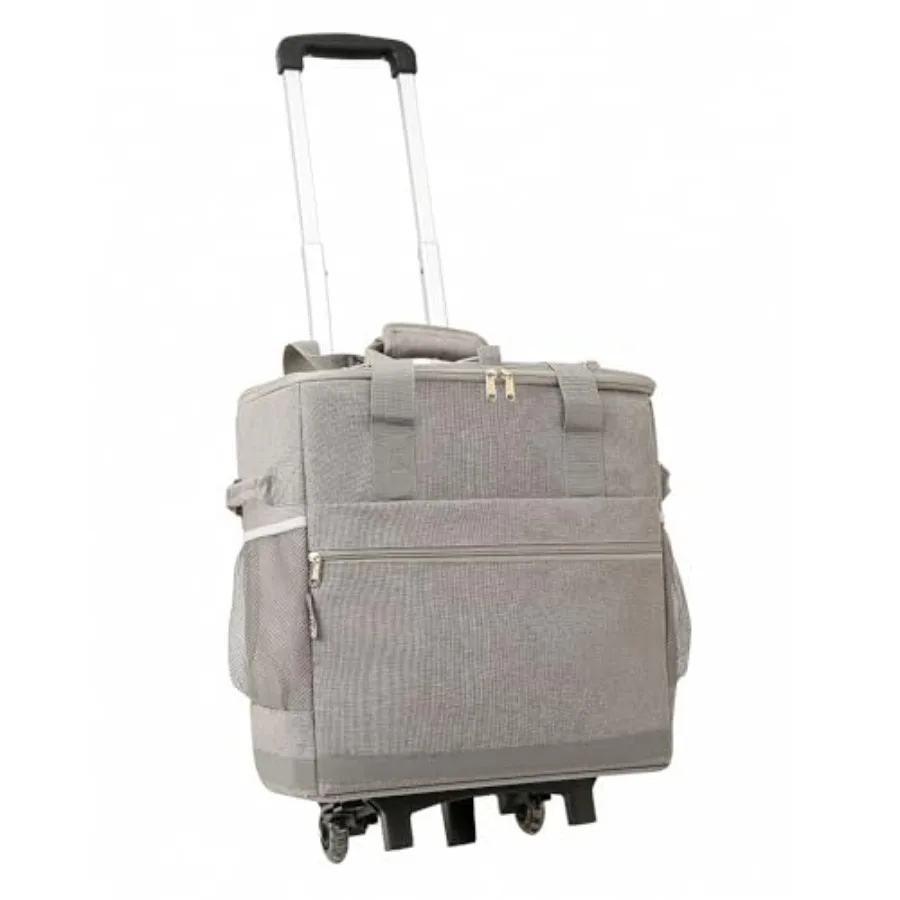 

Insulated Rolling Cooler - 42-Can Soft Cooler with Wheels Grey Large 12.7L Multi-Compartment Water Resistant Perfect for Picnic