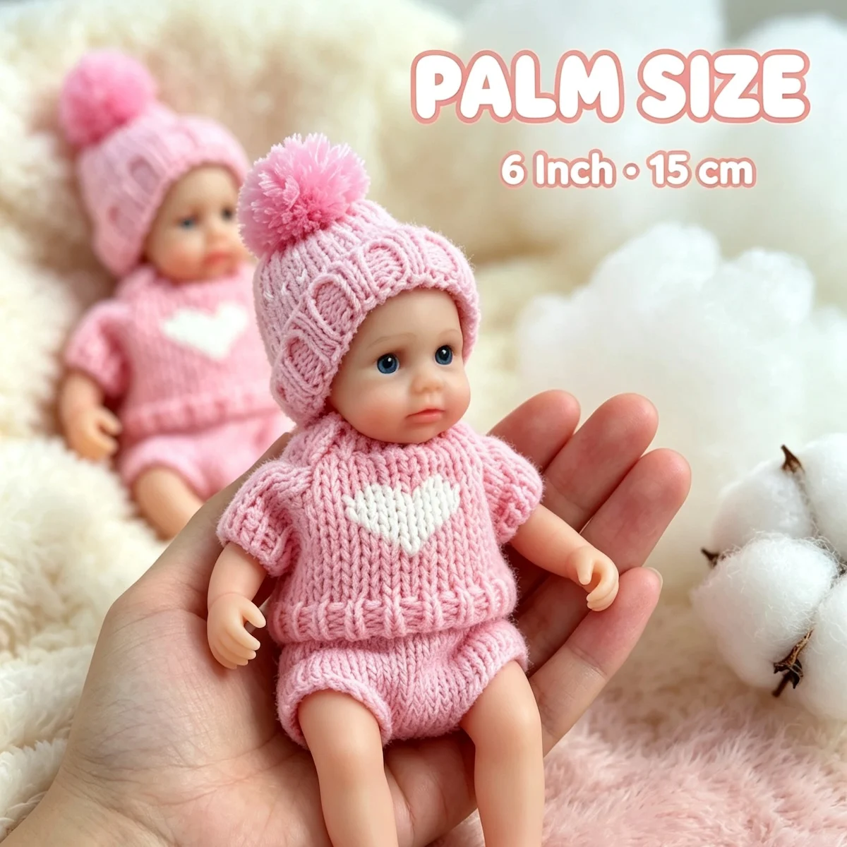 1Pc 6 Inch Reborn Doll LouLou Full Solid Silicone Flexible Elastic Super Soft Cute Squishy Silicone Lifelike Reborn Bebe