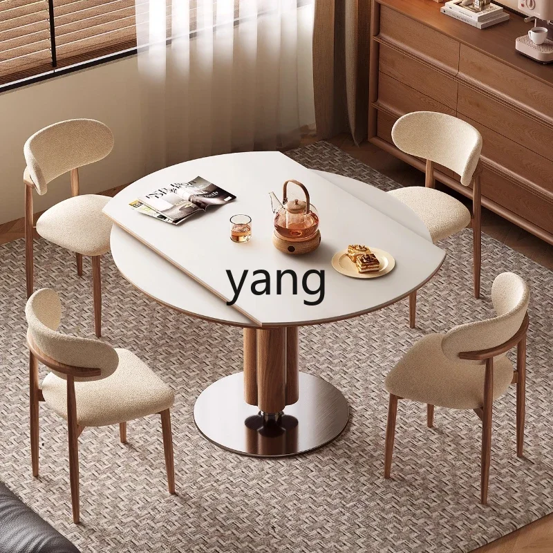 

LMM Rock Board Home Convertible Round Table High-End Folding Dining Table