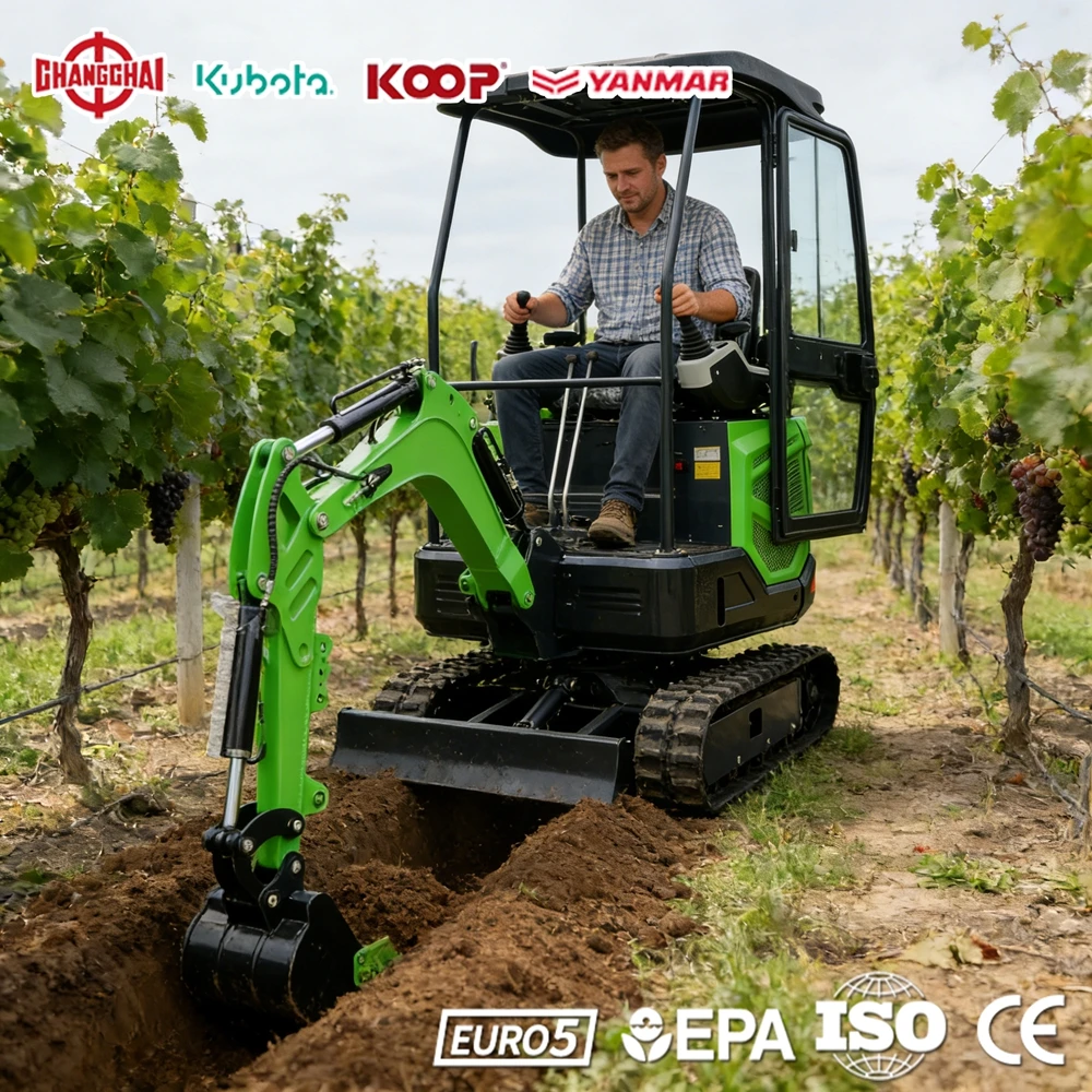 

Mini Excavator 1.0Ton Multifunctional Construction 1.0Ton Yanmar Engine 1.8Ton Europe EPA Euro 5 CE Fast Delivery