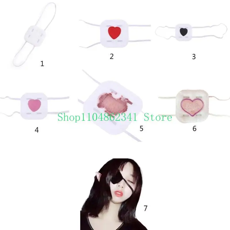 5ASD schattige hart single eye patch blinddoek anime cosplay kostuums oogschade rekwisieten