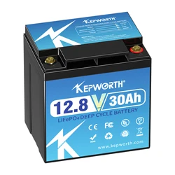 New 12V 30AH Lifepo4 Battery with Perfect BMS Support Series and Parallel for Trolling Motor Golf Cart Solar System RV Household