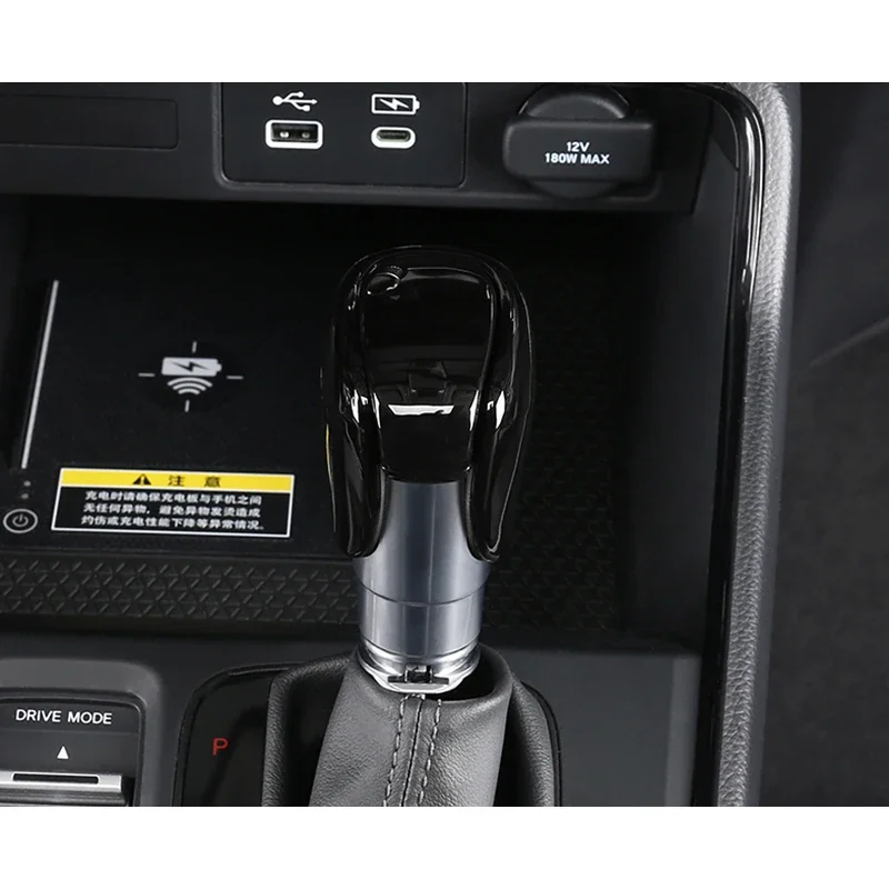 Car Gear Shift Knob Gear Head Cover Trim For Honda CR-V 2023 2024 2025 CRV 6th Gen ABS Carbon Fibre / Bright Black Accessories