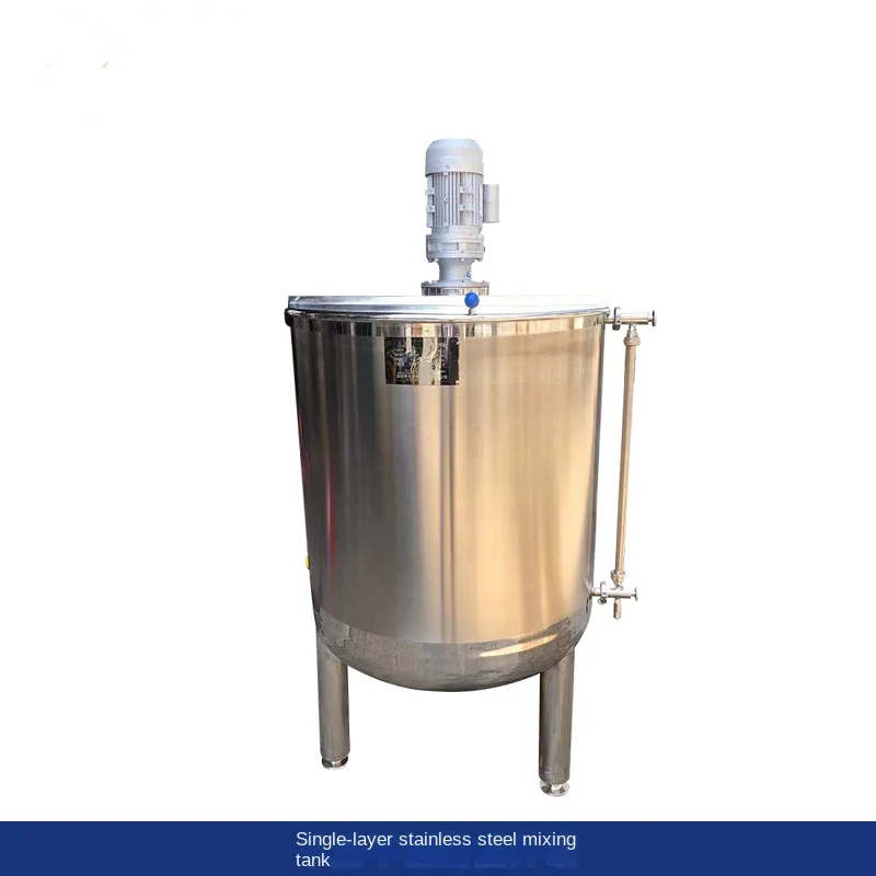 Single layer electric heating mixing tank, disinfection water, alcohol liquid, stainless steel mixing bucket, vertical mixer