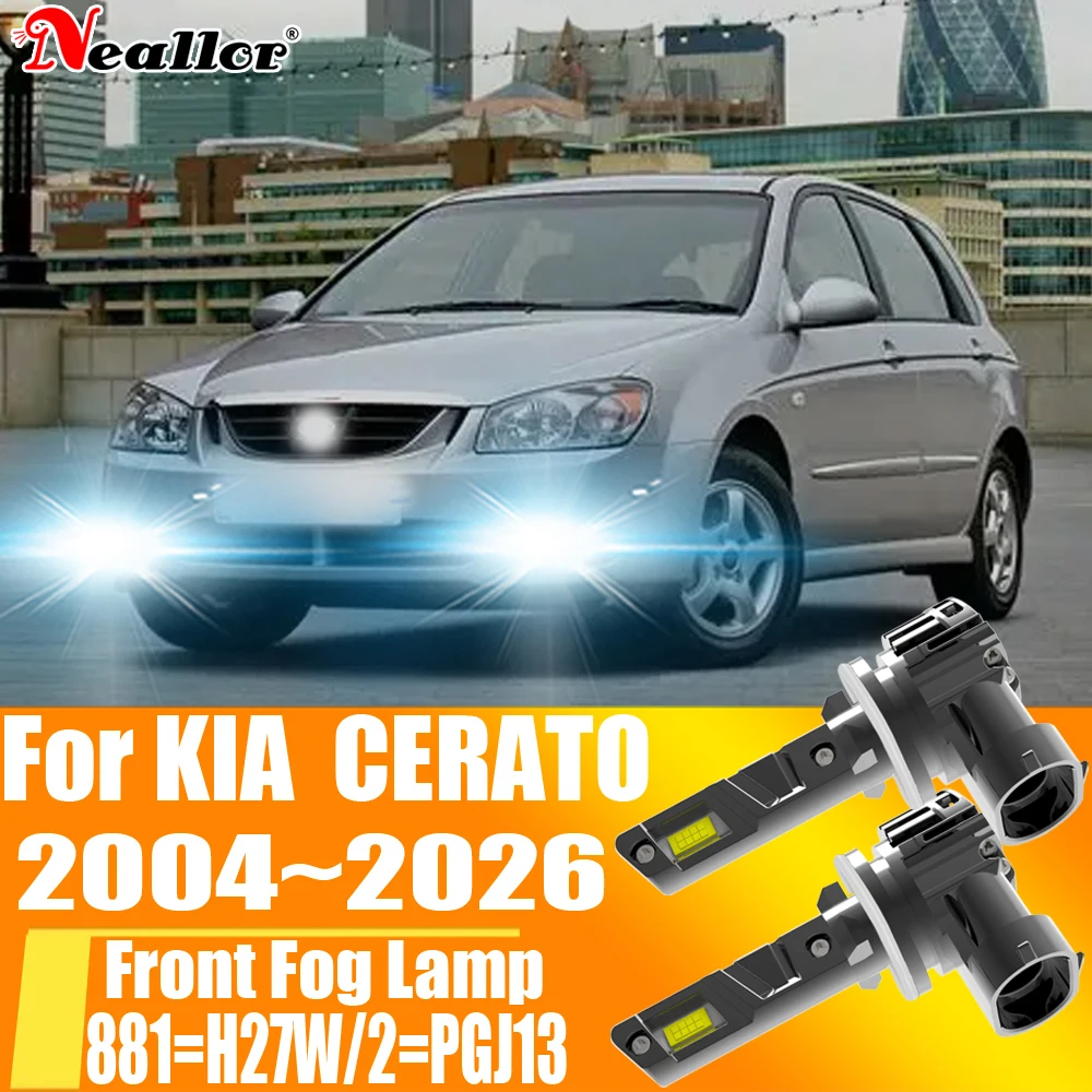 

2pcs H27W/2 881 H27 PGJ13 Led Moto Fog Lamp Canbus Light Car Turbo Diode Bulb Auto White Headlight 12v For KIA CERATO 2004~2026