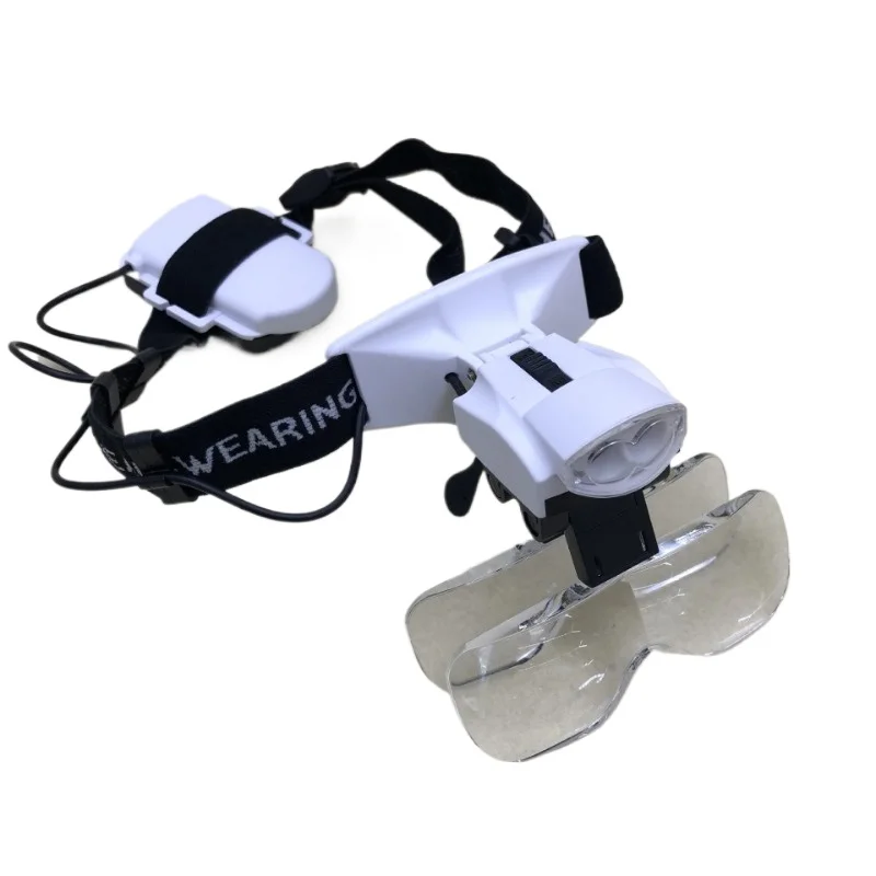 Professional Head-Mounted Repair Magnifying Glass with LED Light Reading Loupe High-Definition Lens Magnifier