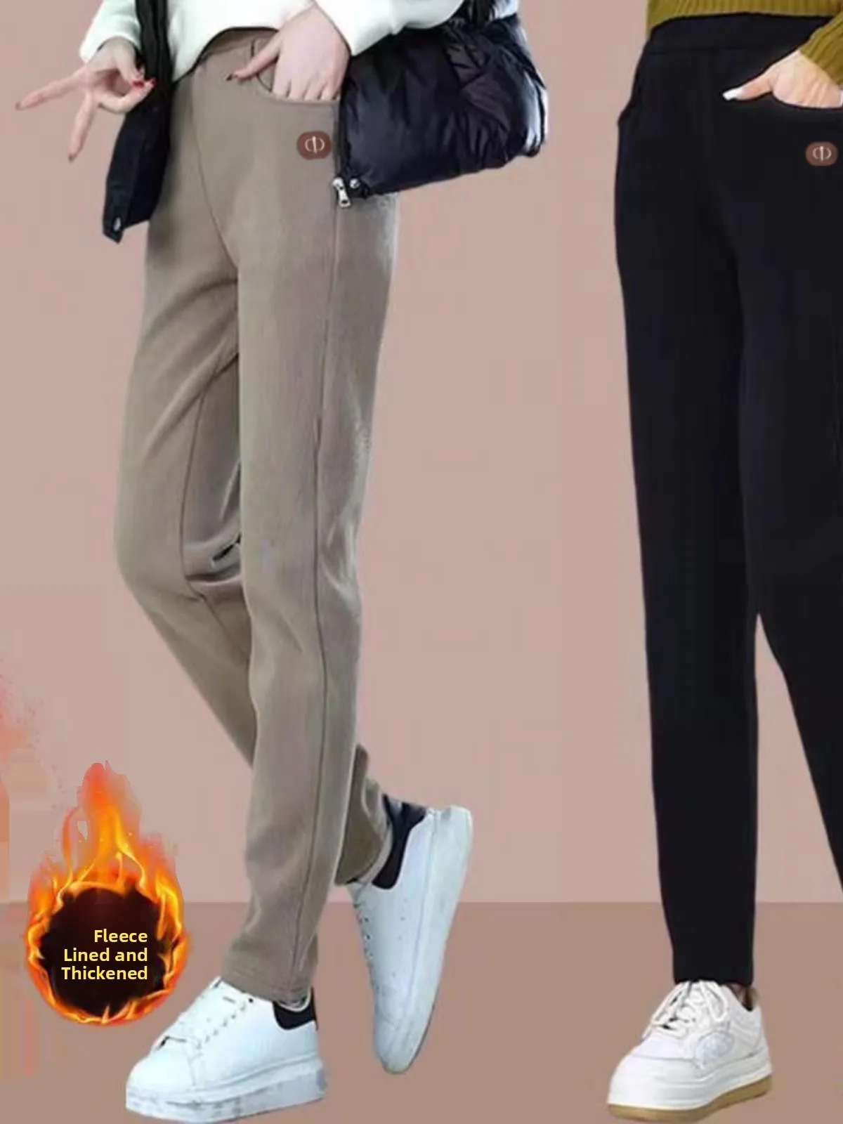 

Женские брюки Харлан, осень-зима, новые свободные вельветовые повседневные брюки с подкладкой на подкладке, расклешенные брюки с высокой талией, теплые штаны