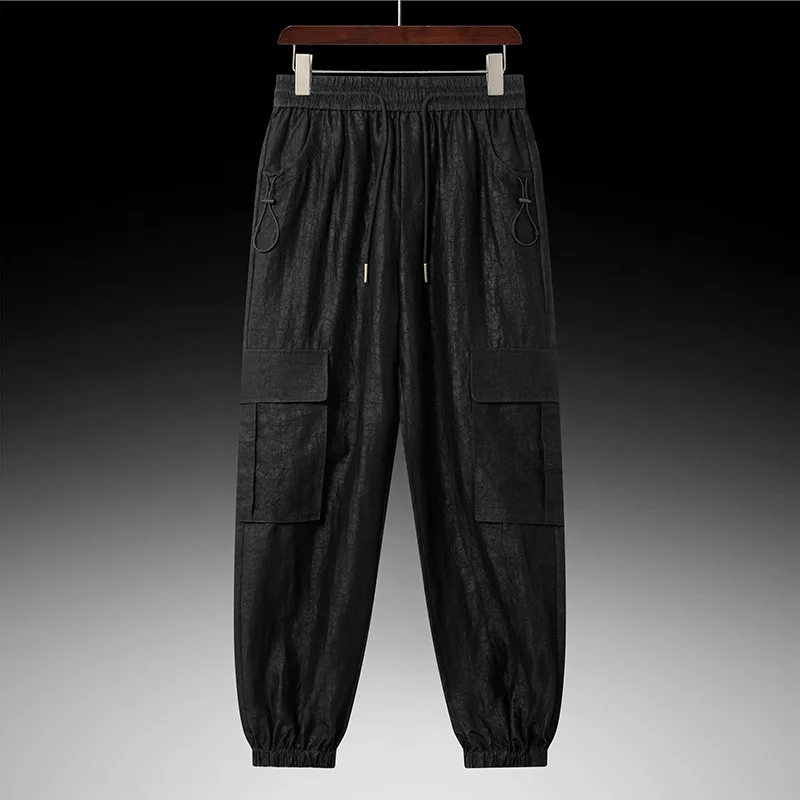 

Мужские летние брюки из натурального шелка высокого качества Xiangyun Yarn Crack для отдыха, зауженная рабочая одежда, молодежные повседневные тонкие дышащие брюки