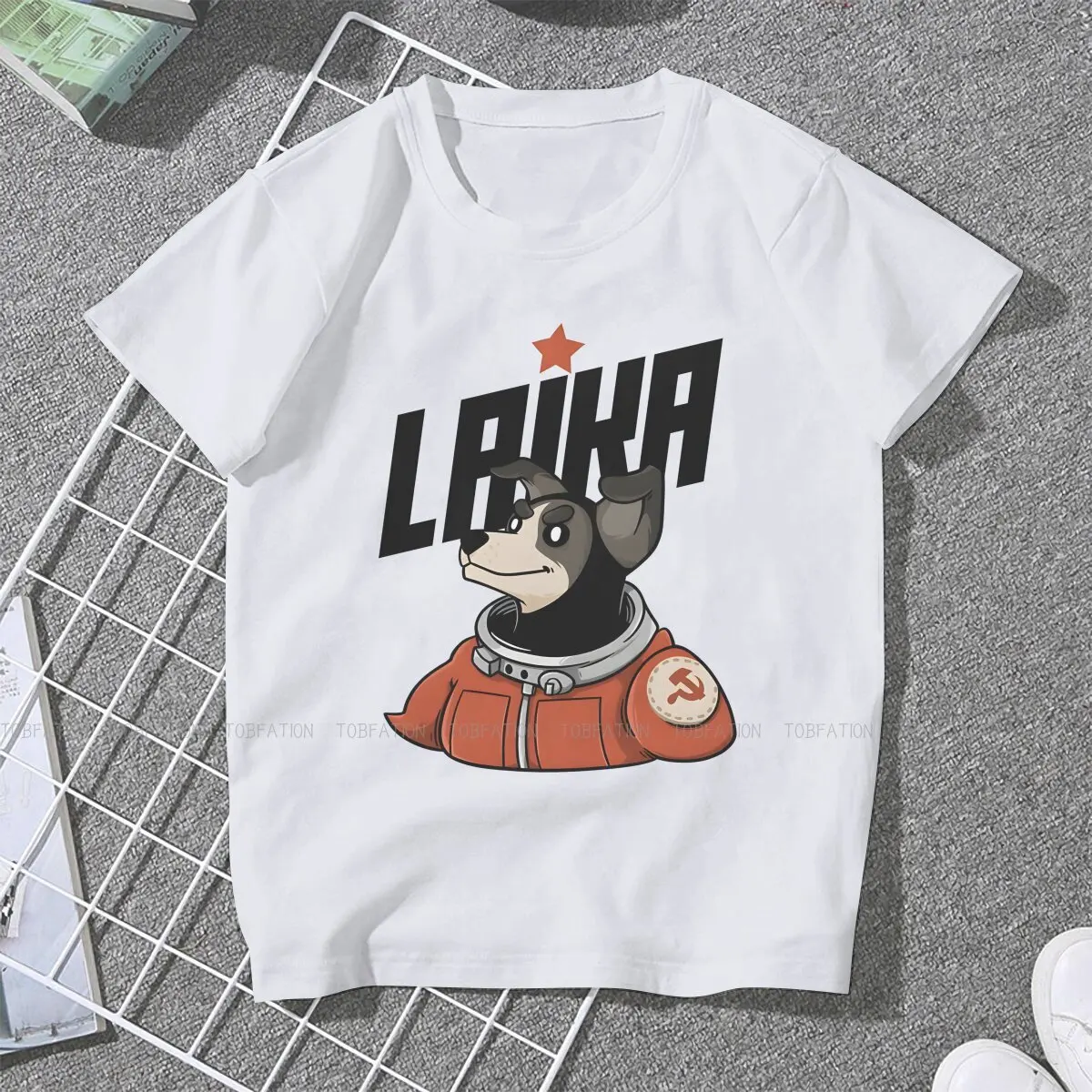 Laika First Space Dog TShirt for Woman Girl Space Dog 5XL Summer Tee T Shirt New Design Loose