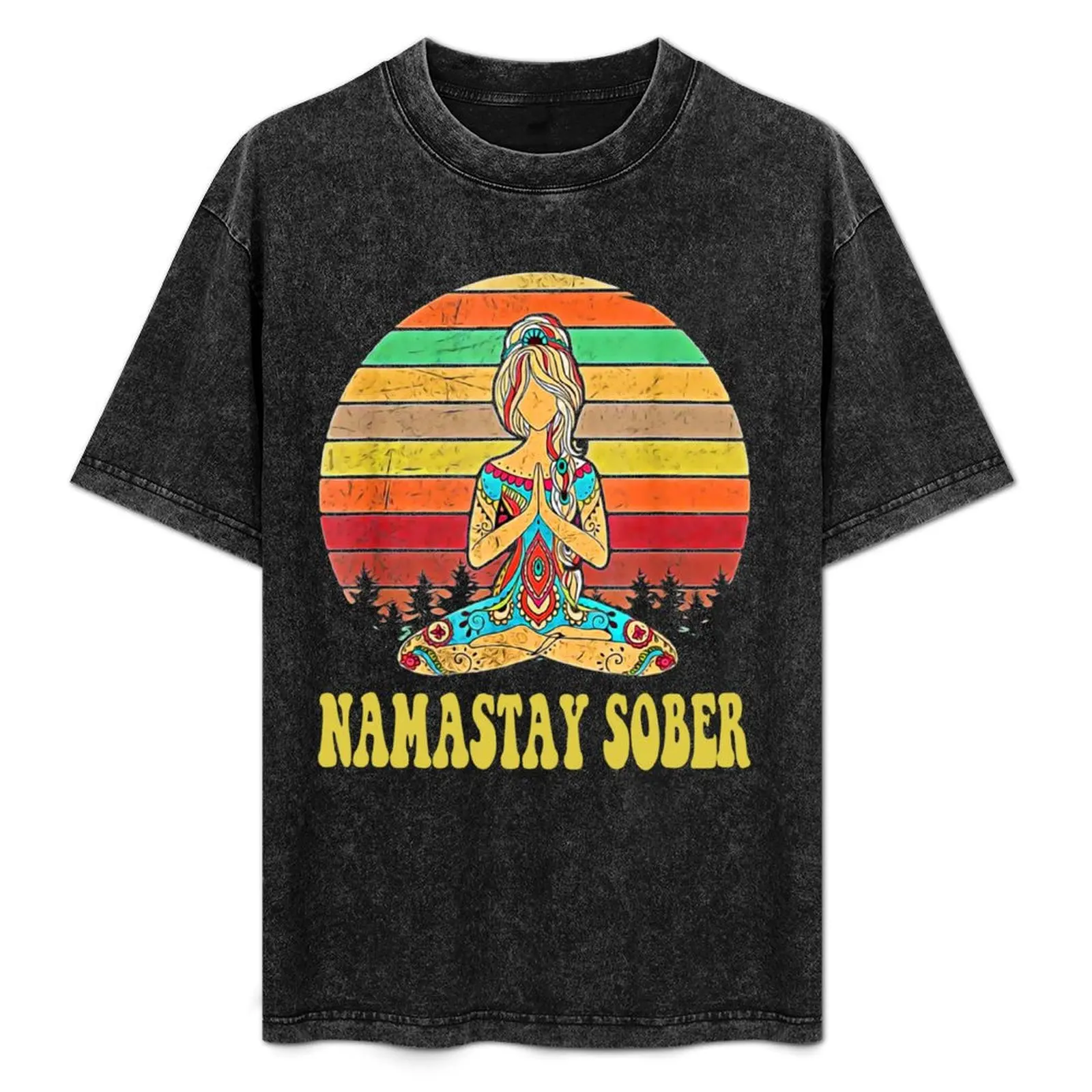 

Narcotics Anonymous Gifts 12 Steps Namastay Sober T-Shirt Standard Fit Solid Tee Shirt