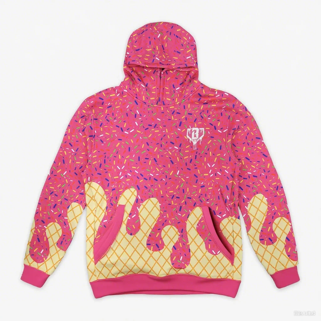 الخريف والشتاء المرأة Asebell Lifestyle 101 الآيس كريم سلسلة ثلاثية الأبعاد طباعة البوليستر في الهواء الطلق ملابس رياضية مريحة هوديس محايد