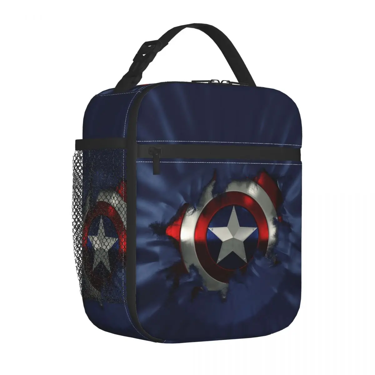 Custom Captain America Insulated Lunch Bags for School Office Food Resuable Cooler Thermal Bento Box Women Children