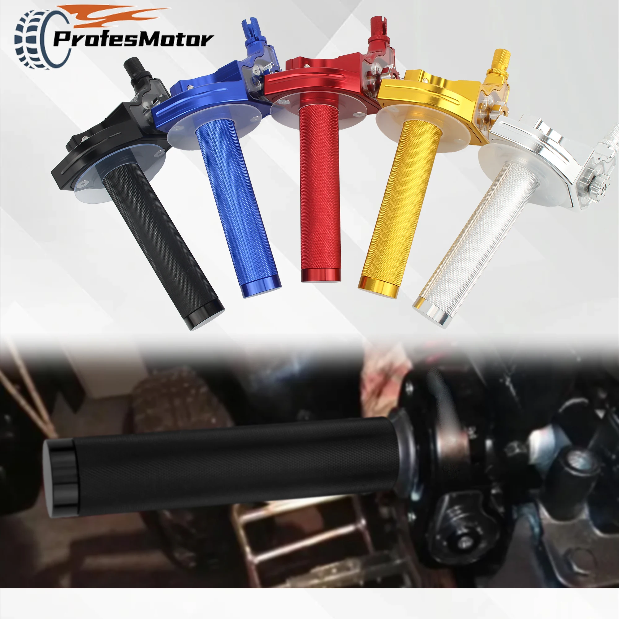 

7/8" 22mm Motorcycle Throttle Twist Grips Handle For 50cc 125cc 150cc 250cc DirtBike Motocross ATV CNC Aluminum Modified Parts