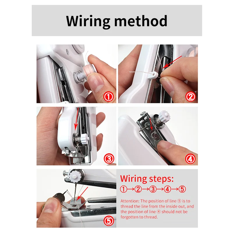Portable Mini Sewing Machine Handheld Electric Sewing Machine With Bobbin Suitable For Needlework And Manual Work Hand Home Diy