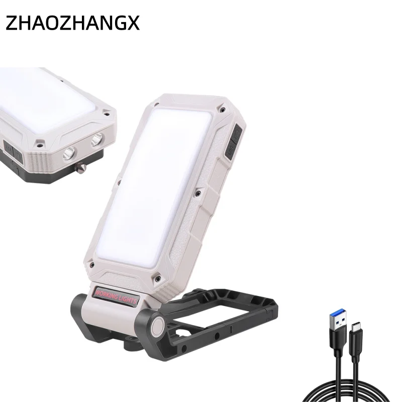 

Рабочий фонарь ZHAOZHANGX XPE с USB-зарядкой и выходным разъёмом, оснащён ферромагнитным крючком, 360° ° Многофункциональный фонарь