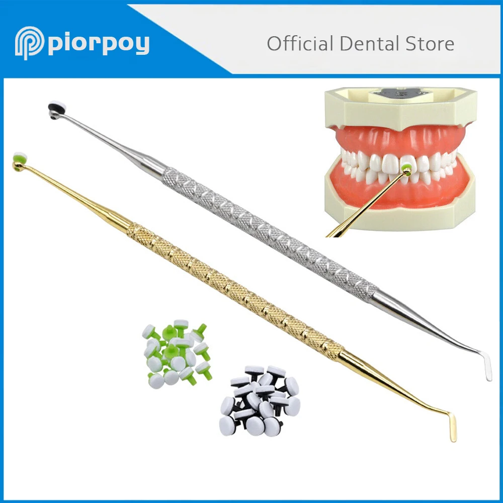 PIORPOY Tooth Whitening Set Dental Restoration Light Curing Resin Filling Knife Molding Tool Foam Pad Handle Trimming Scraper