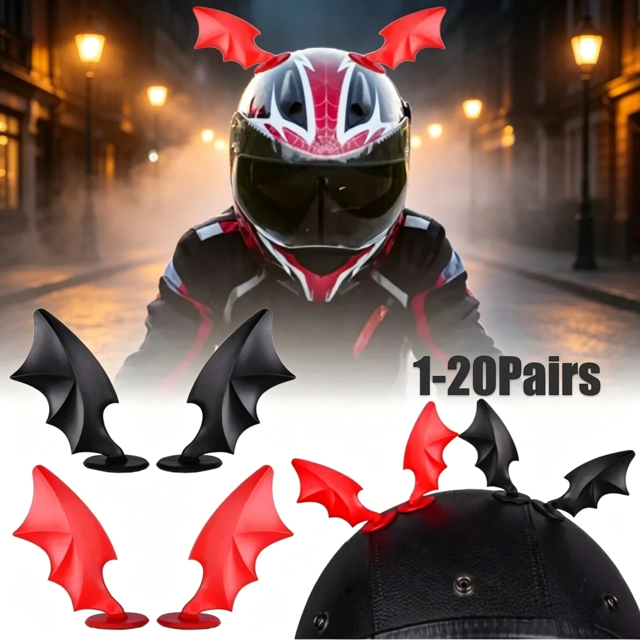 Suction Cup Demon Wings Strips for Motorcycle Helmets Car Bike Accessories Riding Gear Decor Men Women