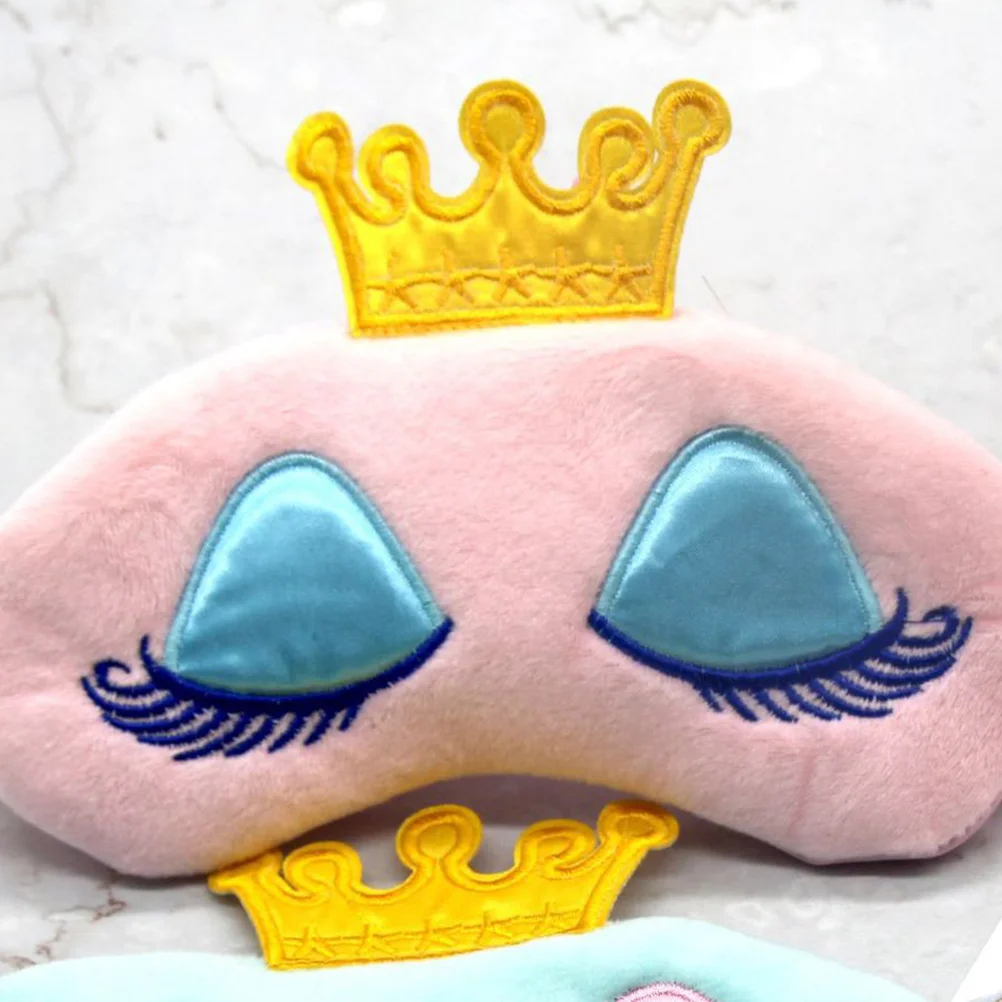 2 قطعة قناع عين الكرتون تاج تصميم ضوء حجب غطاء النوم لليوجا السفر قيلولة هدية النوم اييشادي الغمامة لصقة عين #5