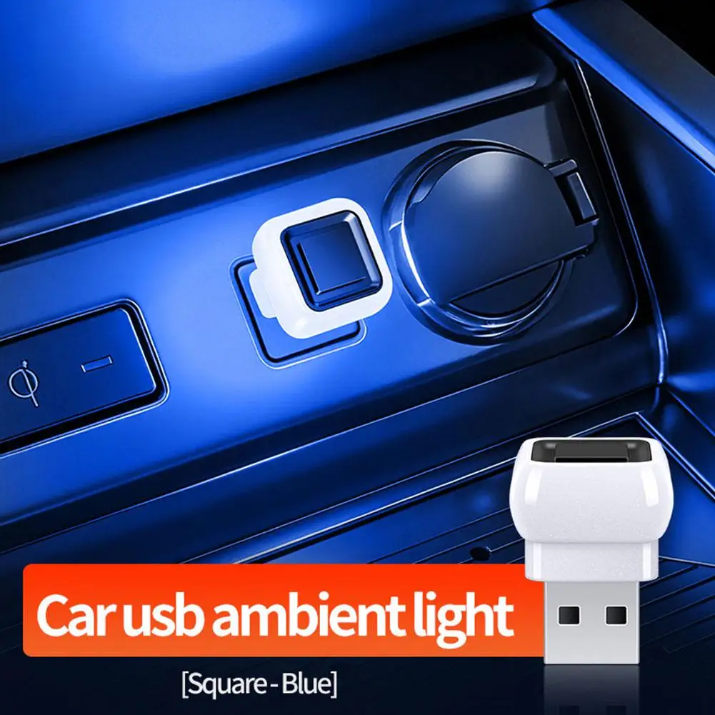 Cigarette Lighter USB LED Ambient Light Multicolored Required Decor Modifications Light No Car Night P6K1