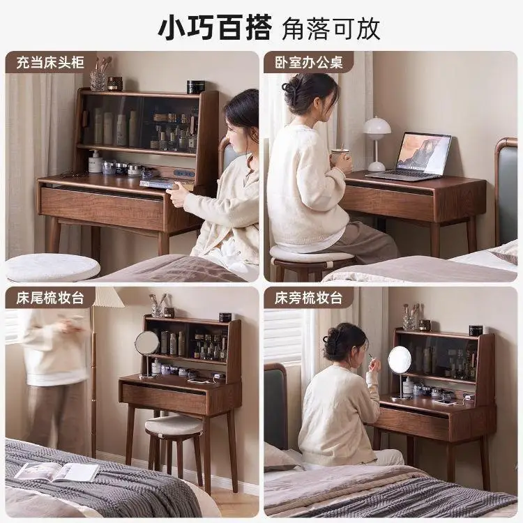 Medieval solid wood dresser bedroom master bedroom light luxury makeup table desk integrated small apartment dressingtable make