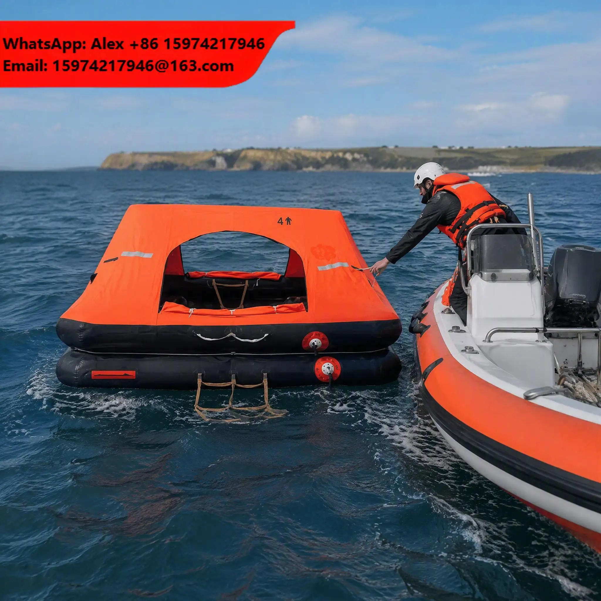 Offshore 6 Person Inflatable Life Raft CCS EC CE Certified Marine Yacht Lifesaving Rescue Self Righting Survival