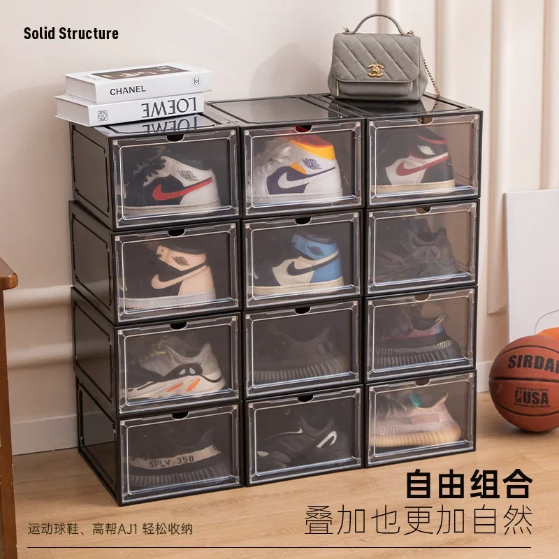 Acrylic transparent shoe box storage box, plastic basketball shoe cabinet, sneaker storage box, display cabinet, shoe box