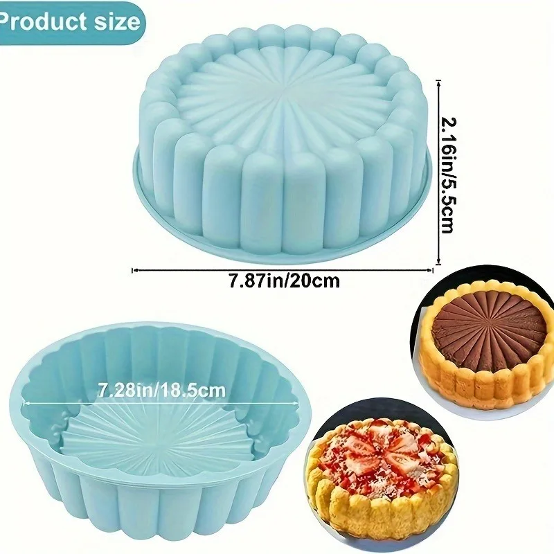 1pc, circular sunflower silicone cake mold, non stick flexible baking tray for desserts and ovens, party baking tool image 5
