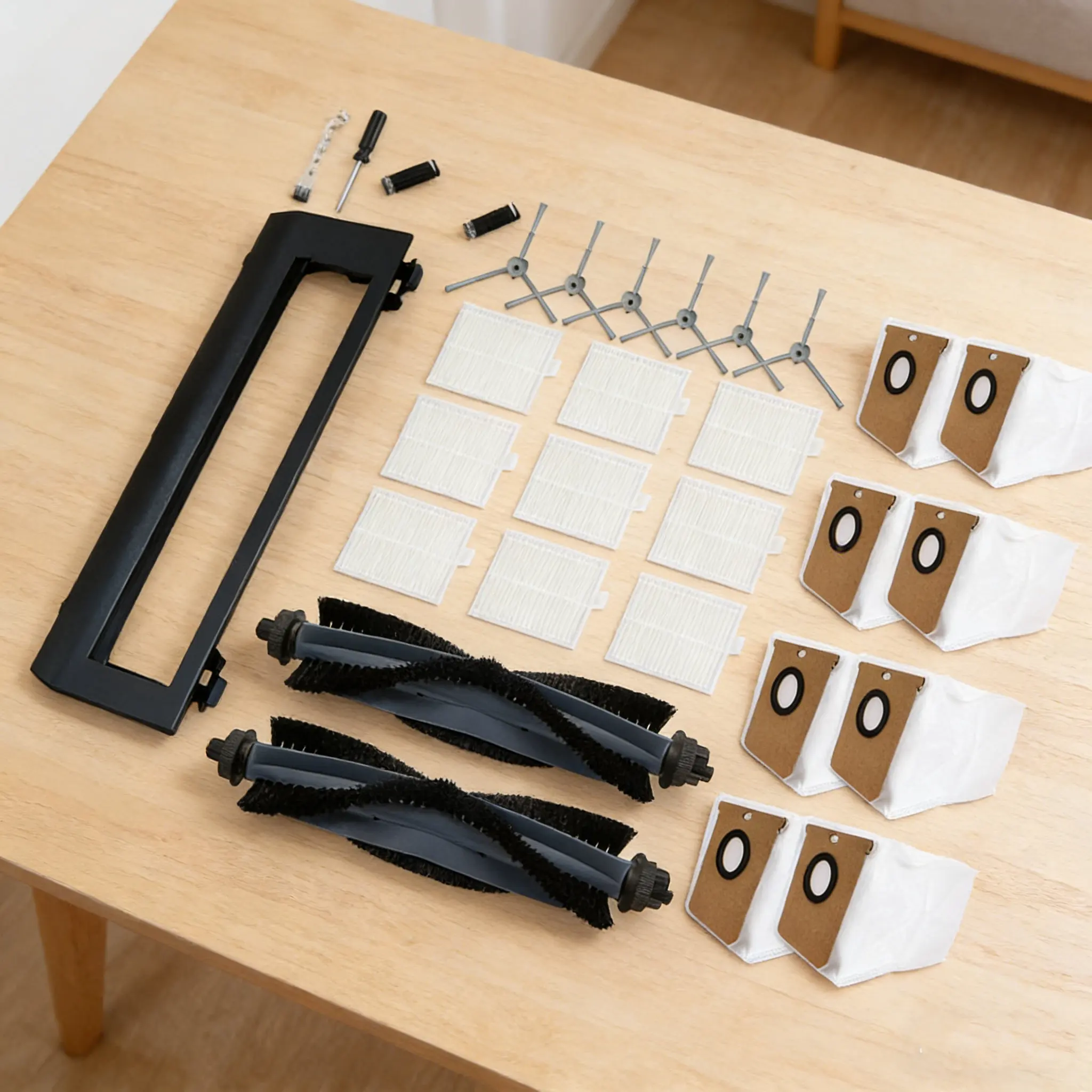 

Сменный комплект для чистки Eufy L60, Hybrid L50, SES: щетки, моющиеся фильтры, мешки для пыли, аксессуары для роботов-пылесосов.