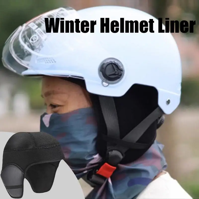 Helmet Liner Under Helmet Beanie Windproof Skull Cap Helmet Liner Removable Pad Cap for Men Women Winter Outdoor Cycling