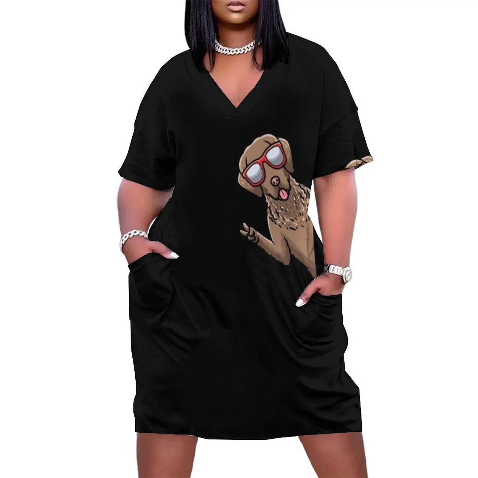 Chesapeake Bay Retriever Dog Loose Pocket Dress Woman fashion dresses for official occasions