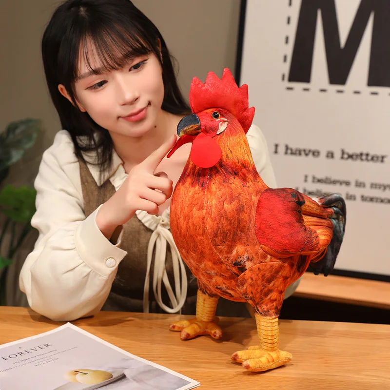 Nice High Quality 30/48cm Simulation Rooster Plush Toys Life Like Chicken Pillow Stuffed Soft Animal Dolls For Room Decor Gifts