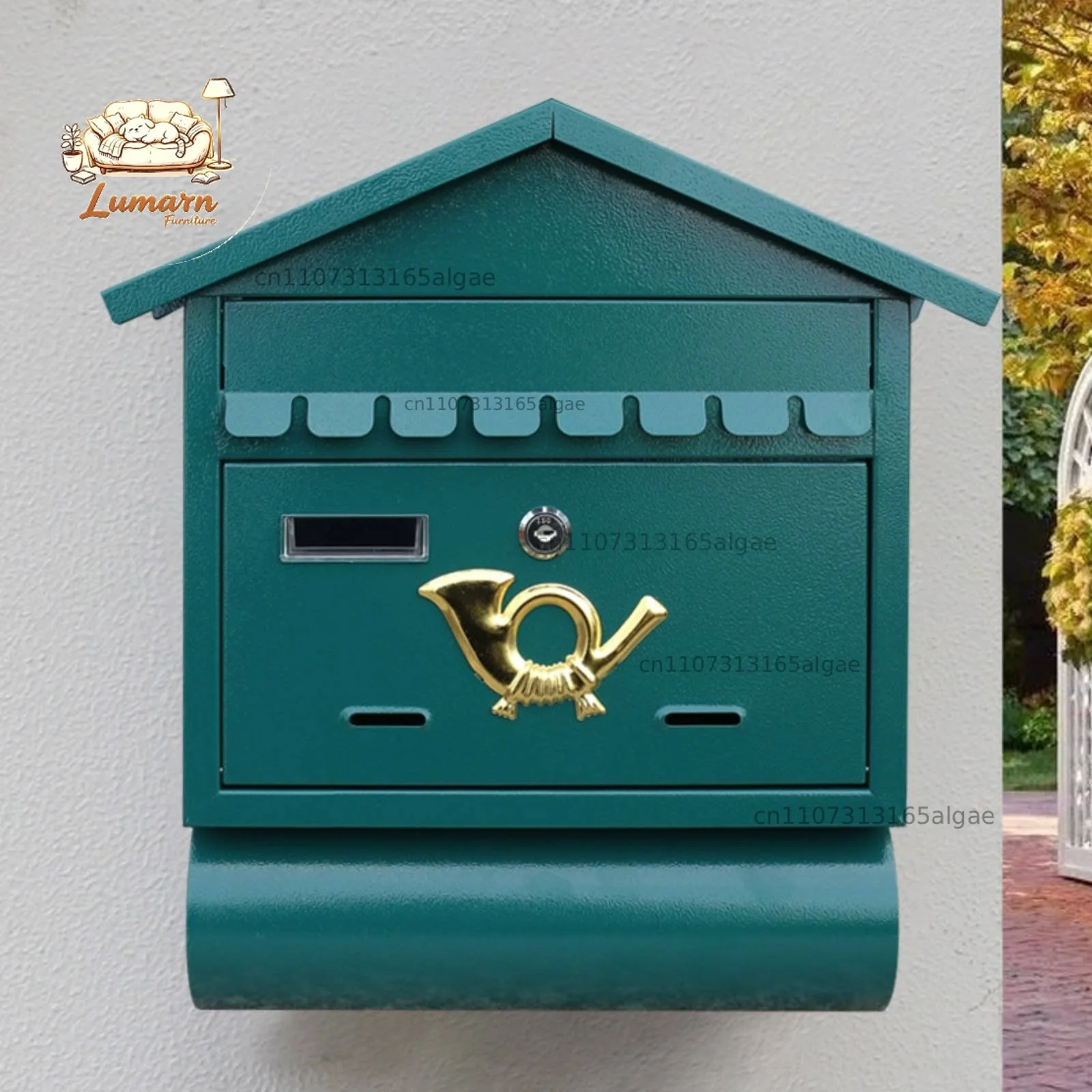 Wall Mounted Mailbox Secure Wall-Mounted Mailbox Metal Mail Box Weather-Resistant Powder-Coated for Homeowners