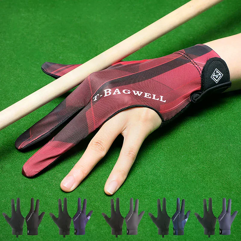 Fotografia 3: Luva de Bilhar para Mão Esquerda com Três Dedos, Luva de Snooker Antiderrapante, Luvas de Treinamento de Bilhar com Elasticidade