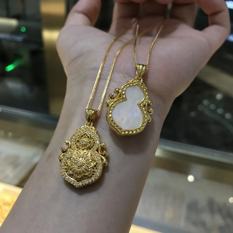 

Трендовый кулон из настоящего золота 18 карат в виде тыквы для женщин, роскошный кулон AU750, ожерелье, ювелирные изделия, высококачественный подарок для банкета