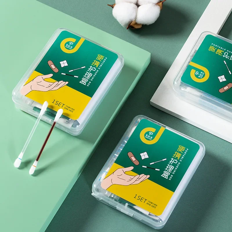 Cotonete de algodão médico descartável de iodo de madeira Vara multifuncional Barra portátil Cuidados de viagem ao ar livre